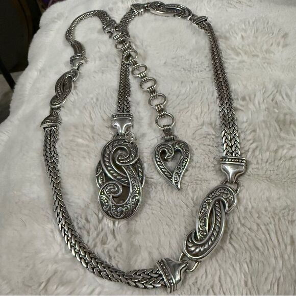 BRIGHTON FILIGREE HEART DESIGNER BELT – SILVER STATEMENT PIECE - Picture 10 of 17